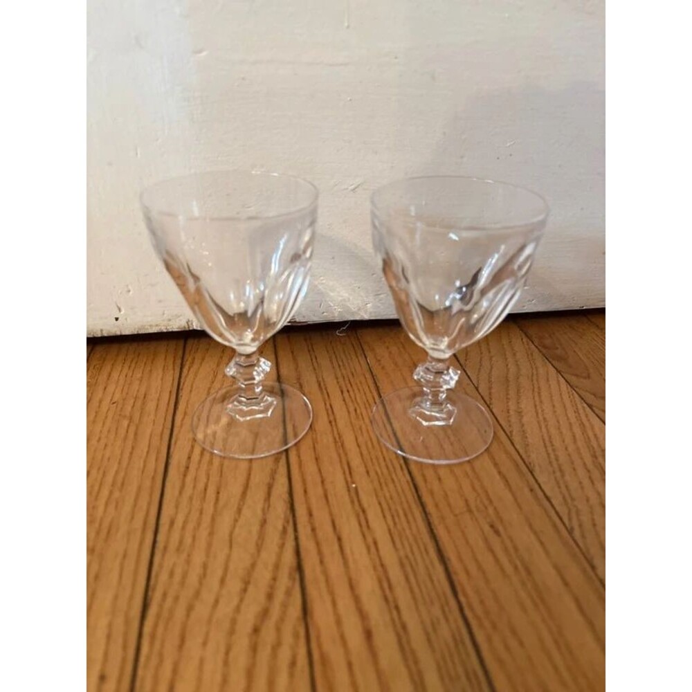 Crystal d’arques durand rambouillet set of 2 glass sherry wine goblets 4-3/4"